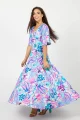 Sukienka wiskozowa maxi rozkloszowana "SAKURA" white  