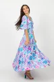 Sukienka wiskozowa maxi rozkloszowana "SAKURA" white  