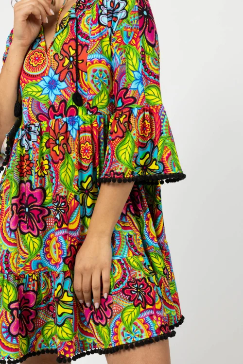 Sukienka mini luźna z pomponami  kolekcja DOLCE marka VIPPI DESIGN (14).jpg