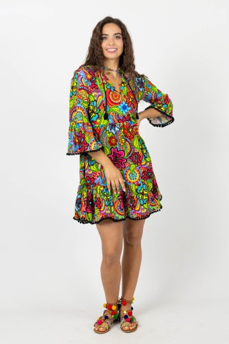Sukienka mini luźna z pomponami  kolekcja DOLCE marka VIPPI DESIGN (8).jpg