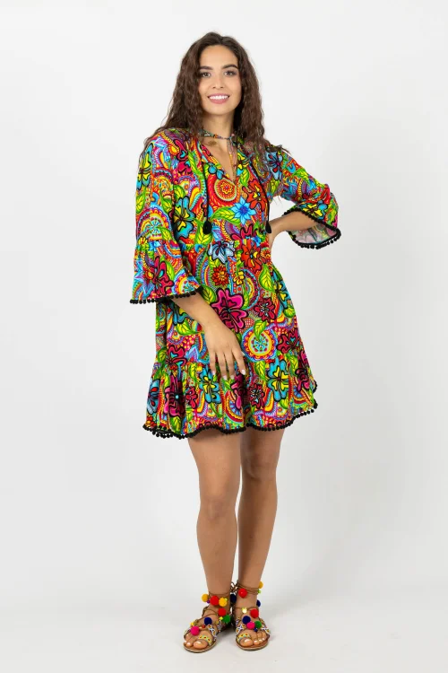 Sukienka mini luźna z pomponami  kolekcja DOLCE marka VIPPI DESIGN (8).jpg