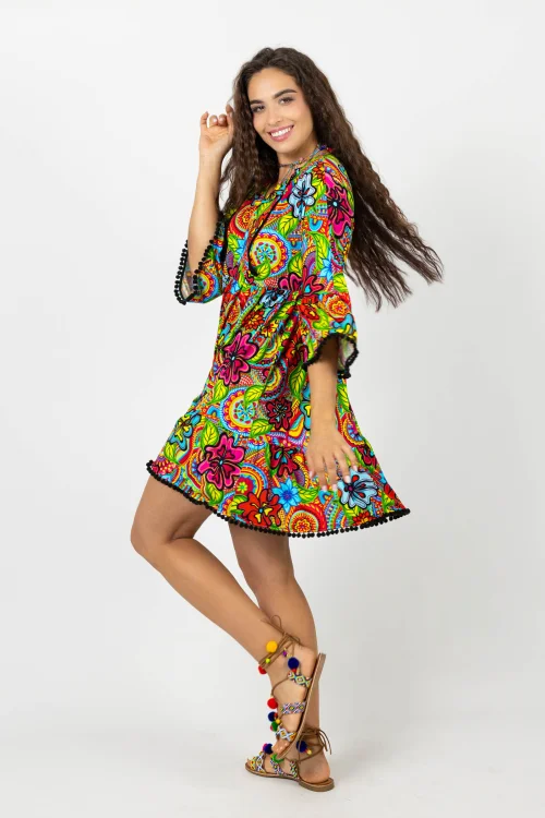 Sukienka mini luźna z pomponami  kolekcja DOLCE marka VIPPI DESIGN (7).jpg