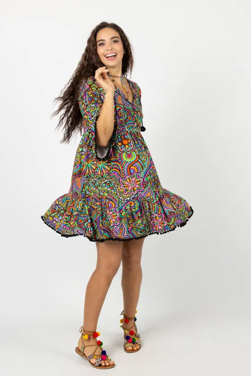 Sukienka mini luźna z pomponami  kolekcja CONFETTI marka VIPPI DESIGN (12).jpg