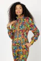 Bluza gorsetowa ze stójką "SEA" multi  