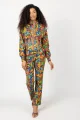 Bluza gorsetowa ze stójką "SEA" multi  