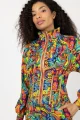 Bluza gorsetowa ze stójką "SEA" multi  