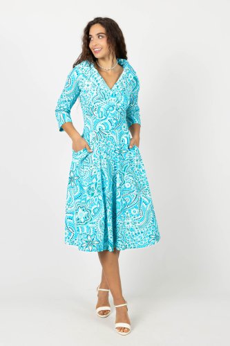 Sukienka midi kołnierzem z klapkamiCONFETTI blue marka VIPPI DESIGN (4).jpg