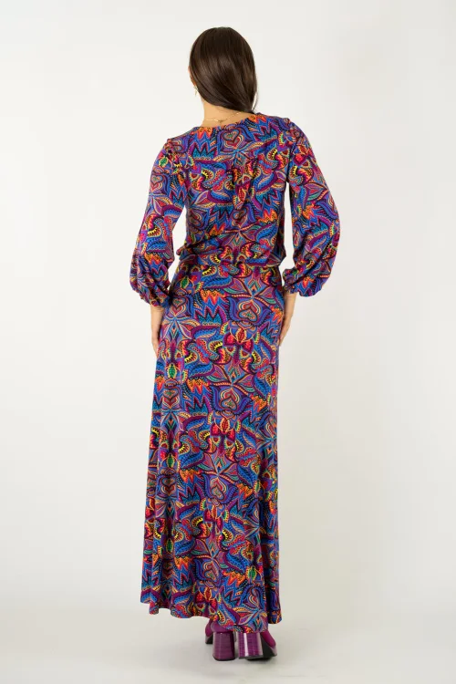 bluzka wiskozowa z marszczeniami  i spodnica wiskozowa dzwonek kolekcja MEXICO violet marka VIPPI design (9).jpg