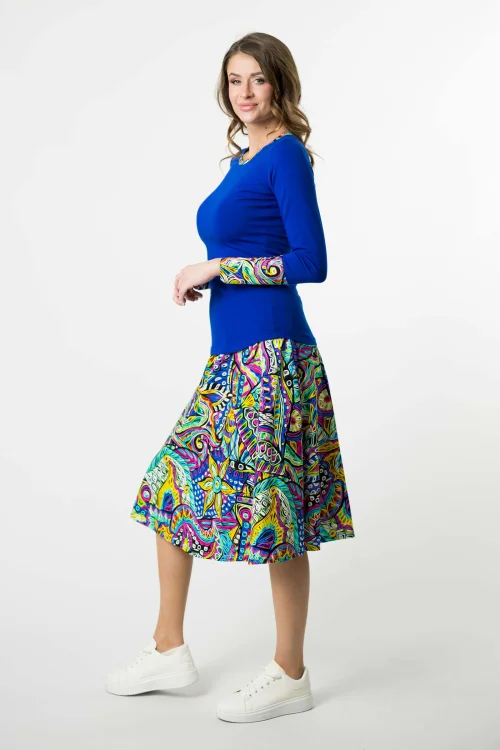 bluzka chabrowa z kolorowymi mankietami spodnica midi kolekcja SALVADOR marka VIPPI DESIGN (2).jpg