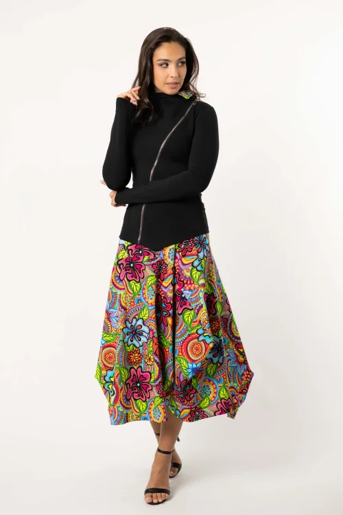 Bluza asymetryczna czarna i spodnica kolorwa midi origami kolekcja DOLCE marka VIPPI DESIGN (3).jpg