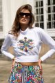 Bluza krótka biała  z nadrukiem "DOTI"  