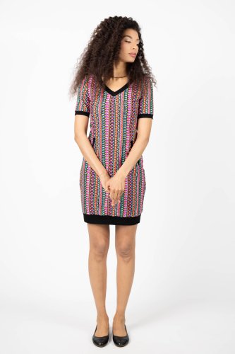 Sukienka mini sportowa dekolt V kolekcja CONFETTI paski male marka VIPPI DESIGN  (2).jpg