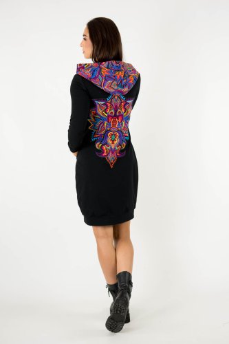 sukienka mini czarna sportowa z kapturem kolekcja MEXICO violet marka VIPPI design (5).jpg