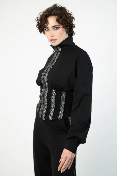 bluza gorsetowa ze stojką  ze srebrnymi lampasami   marka VIPPI DESIGN  (3).jpg