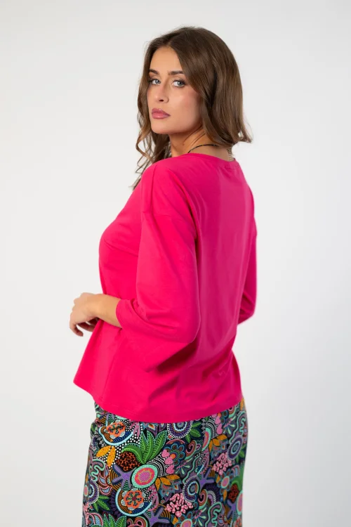 bluzka wiskozowa fuksja luźna BASIC marka VIPPI DESIGN  (1).jpg